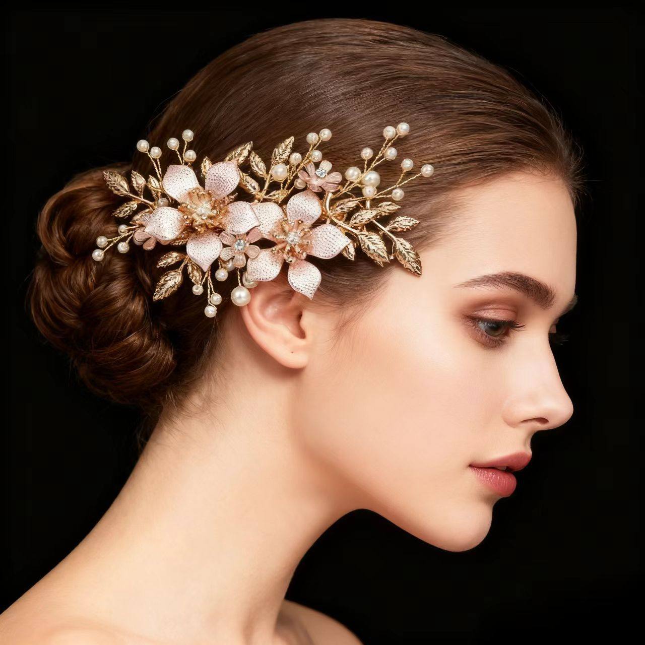 手工制作森系发夹女复古金色花朵侧边夹婚纱秀禾盘发头饰夹子批发,饰品/流行首饰/时尚饰品新,民族风发饰,淘宝优惠券,粉丝福利购,淘宝优惠卷