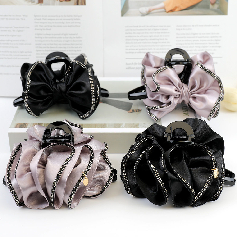 韩国褶皱断面卷边花朵水钻抓夹女轻奢后脑勺布艺发夹高级感鲨鱼夹,饰品/流行首饰/时尚饰品新,民族风发饰,淘宝优惠券,粉丝福利购,淘宝优惠卷