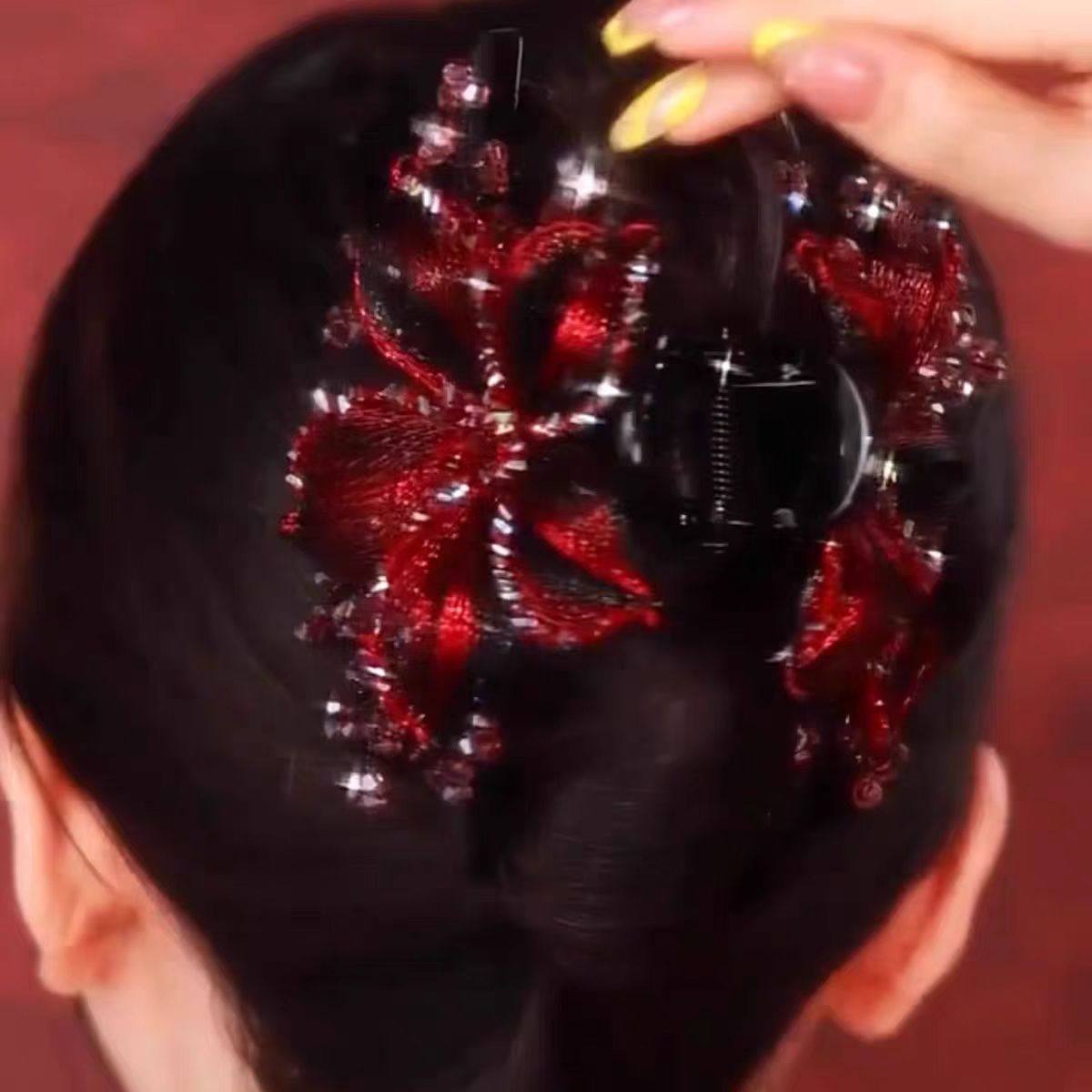 韩国高档手工铜丝编织花朵抓夹轻奢水晶后脑勺优雅盘发大号鲨鱼夹,饰品/流行首饰/时尚饰品新,民族风发饰,淘宝优惠券,粉丝福利购,淘宝优惠卷