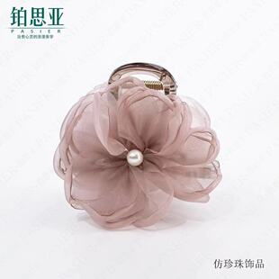 铂思亚 海棠花开 8厘米网红百搭时尚气质简约浪漫风花朵抓夹成人