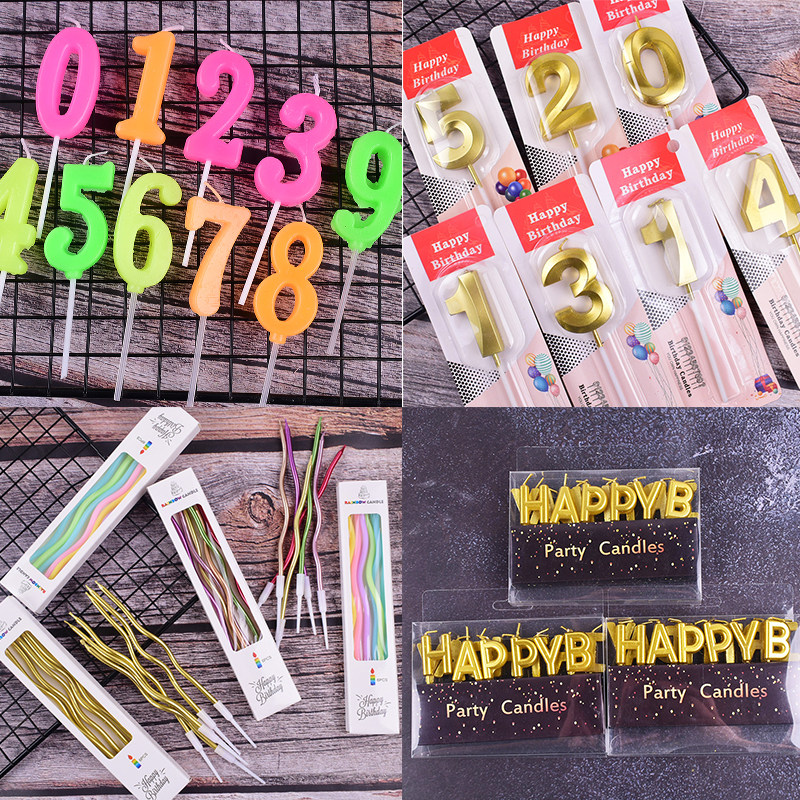 数字生日蜡烛金色蛋糕用装饰创意年龄男孩儿童ins网红一周岁2岁18