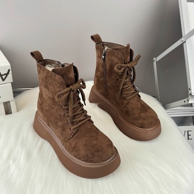 厚底羊毛雪地靴女皮毛一体2025冬季新款棉靴增高加绒保暖勃肯棉鞋