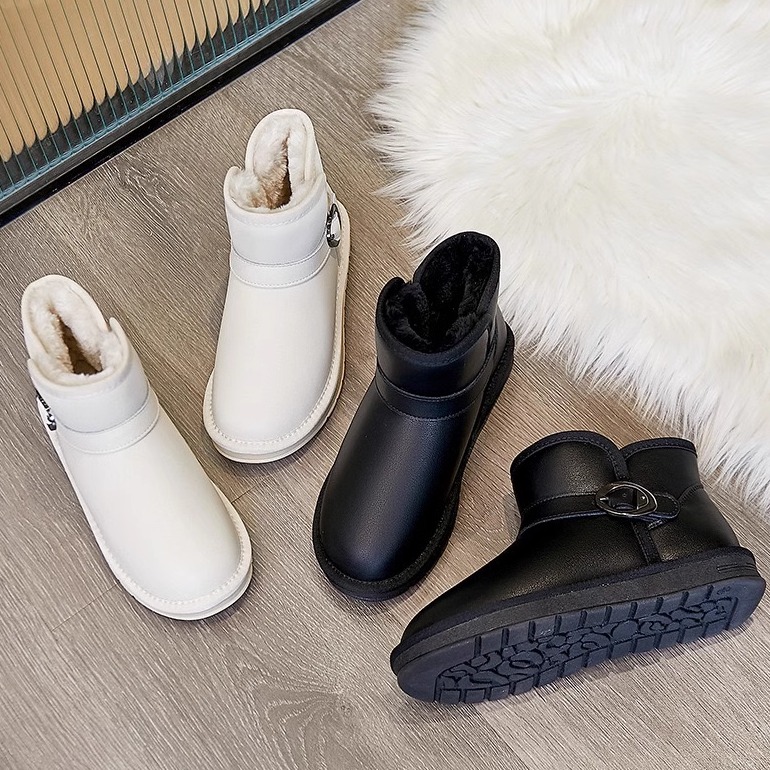 雪地靴皮面厚毛毛真皮大码36到47