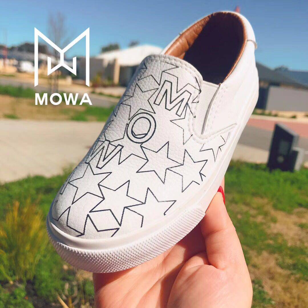 mowa一脚蹬品牌懒人运动小白鞋