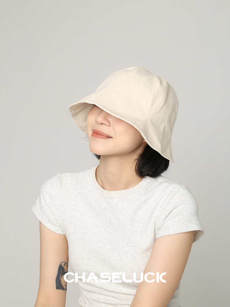 CHASELUCK长乐新款纯色渔夫帽