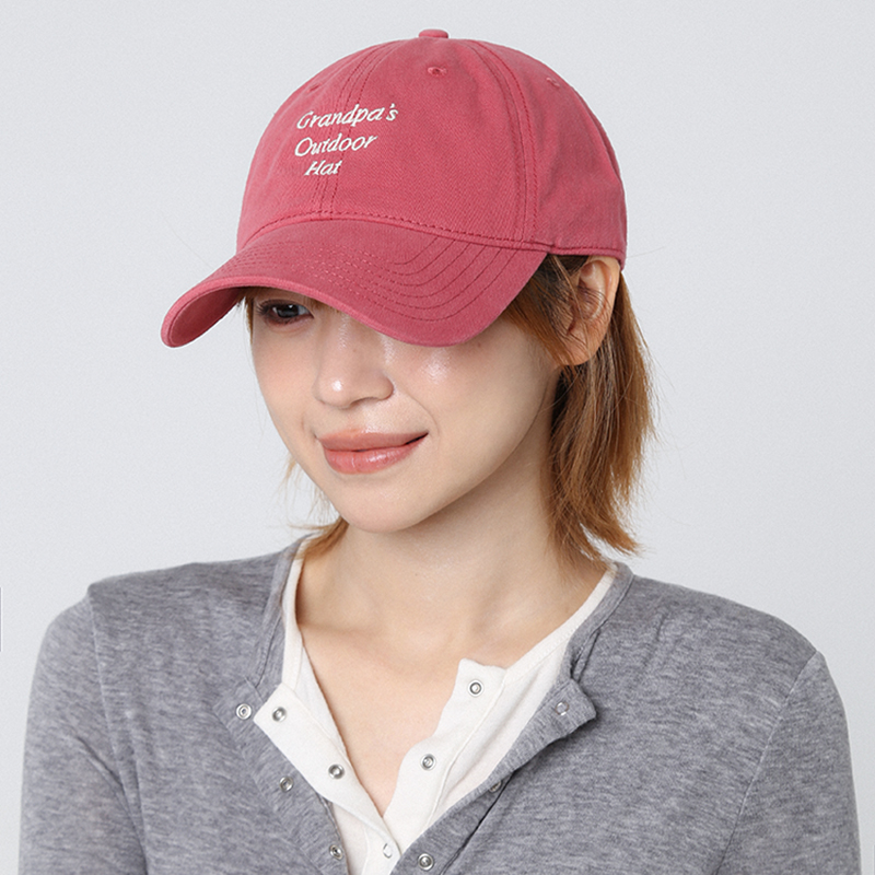 美式字母刺绣粉色鸭舌帽时尚百搭