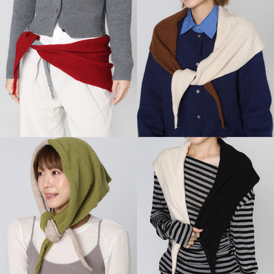 叠穿针织围巾披肩两用高级感
