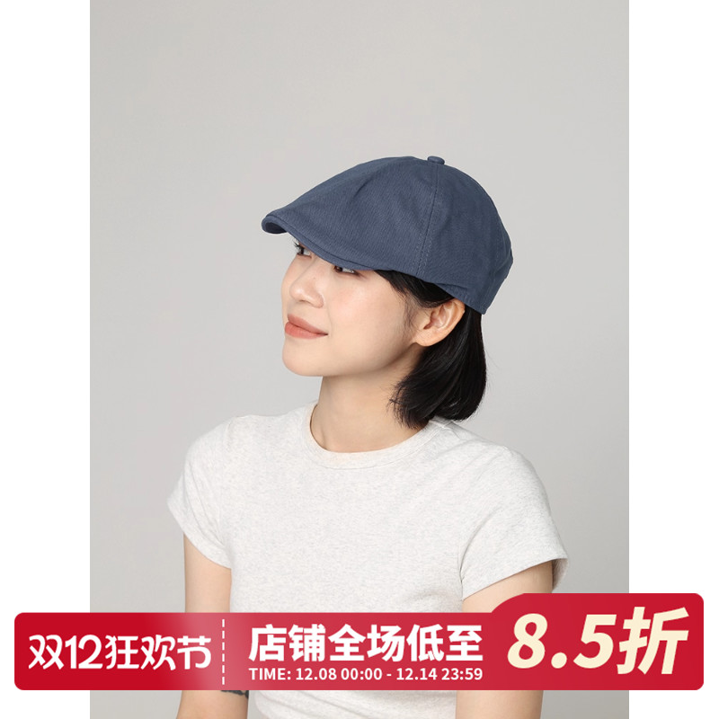 CHASELUCK长乐米白色文艺贝雷帽