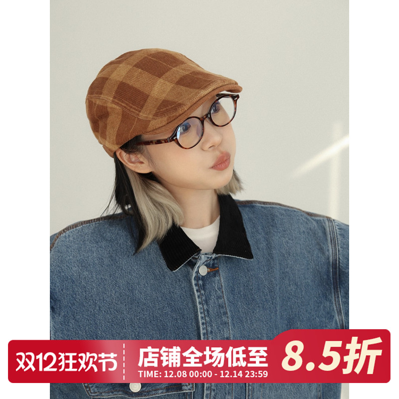 CHASELUCK格纹灯芯绒复古前进帽