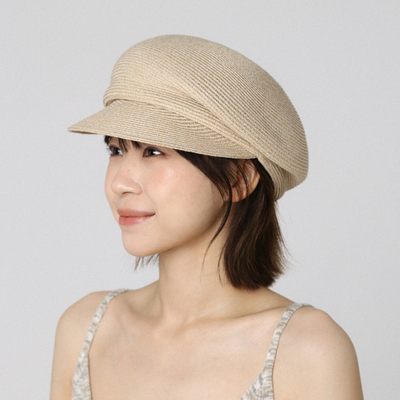 日系褶皱鸭舌帽草编马术帽贝雷帽