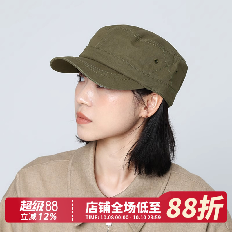 高品质卡其色平顶帽男女鸭舌帽2025新款大头围显脸小宽帽檐棒球帽