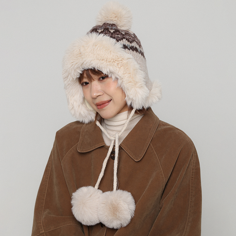 CHASELUCK长乐毛球提花雷锋帽