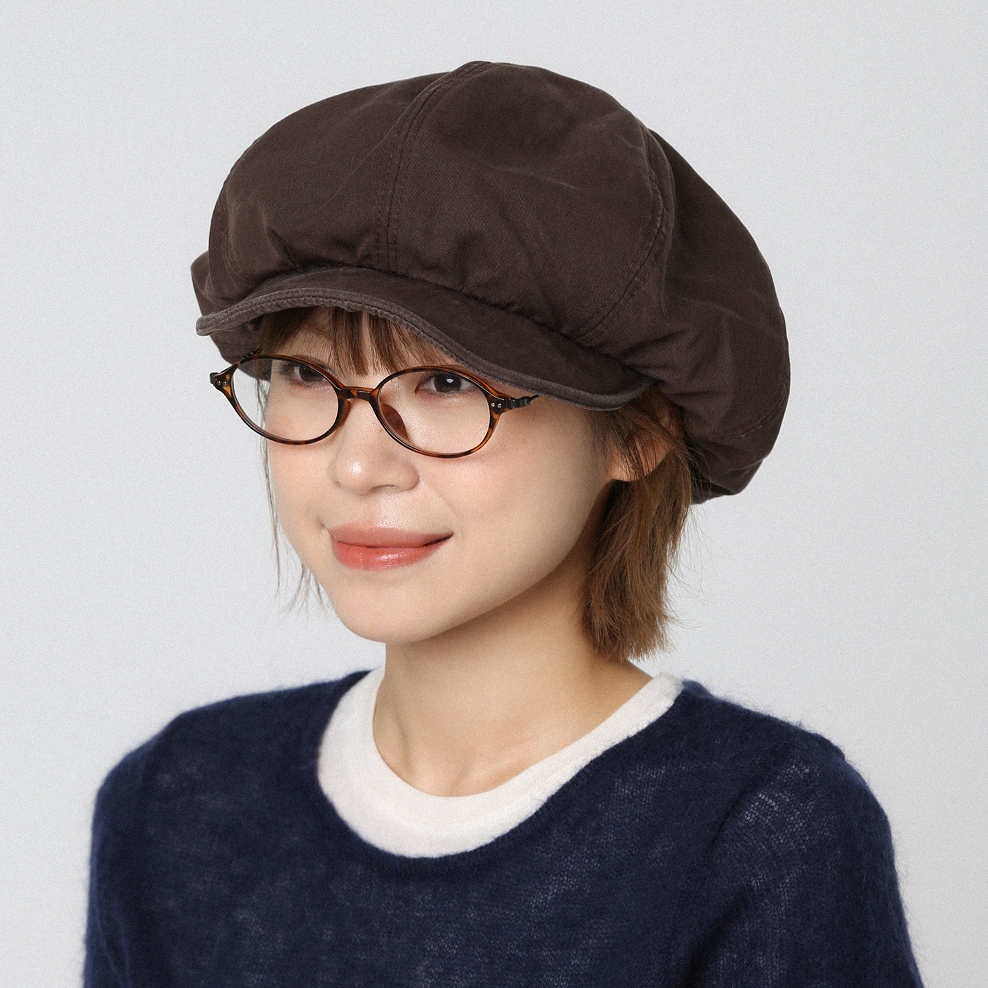 韩系复古云朵棕色贝雷帽八角帽