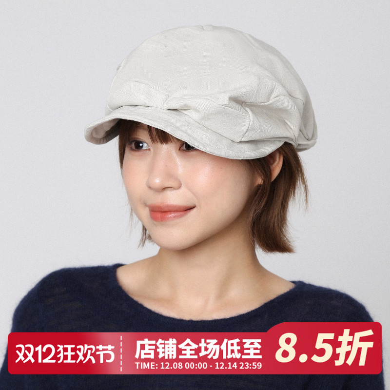 亚麻白色鸭舌帽女大头围