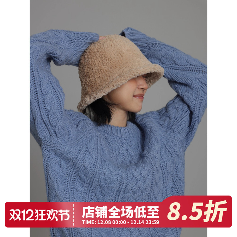 CHASELUCK秋冬羊驼毛绒渔夫帽