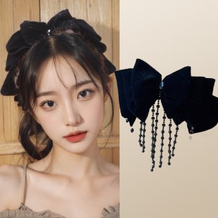 超仙大云朵流苏弹簧夹女2024新款 发夹后脑勺顶夹半扎马尾夹蝴蝶结