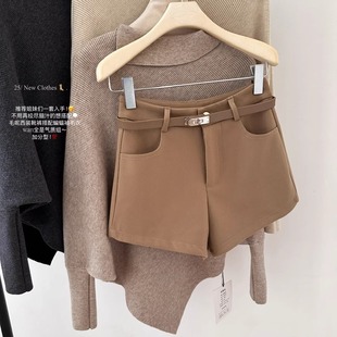 裤 a字休闲裤 子毛呢短裤 西裤 女秋冬老钱呢料加厚西装 2025年超火