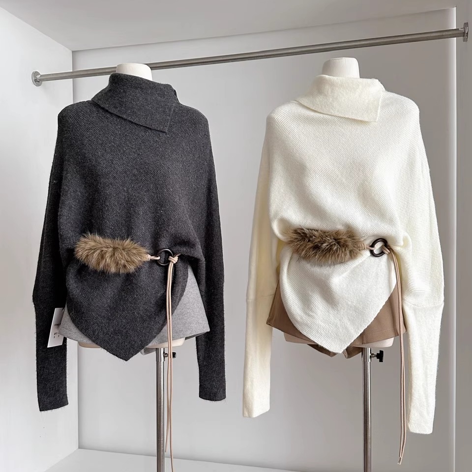 蝙蝠袖针织衫女秋冬毛衣外套