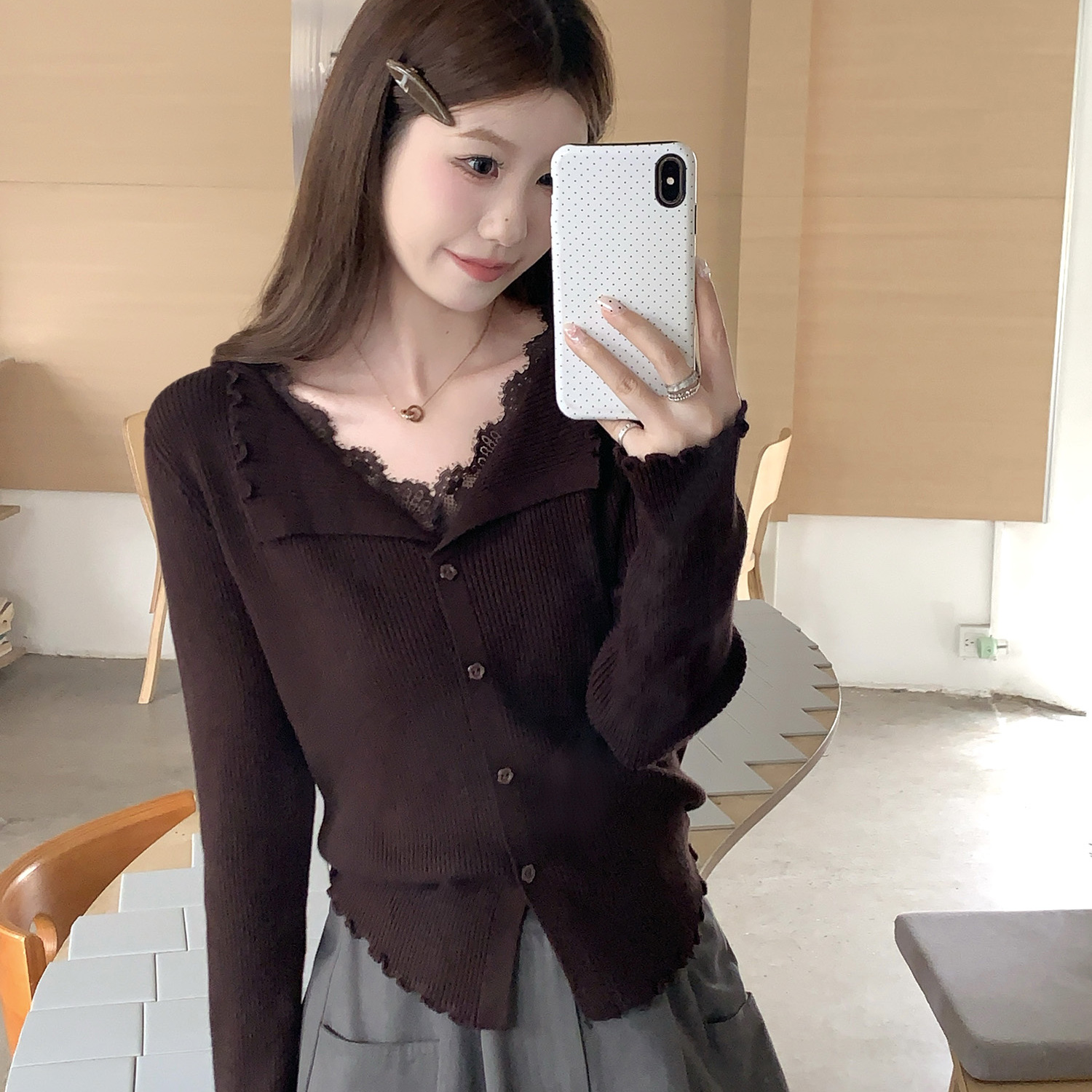 【赠送运费险】假两件针织衫女装