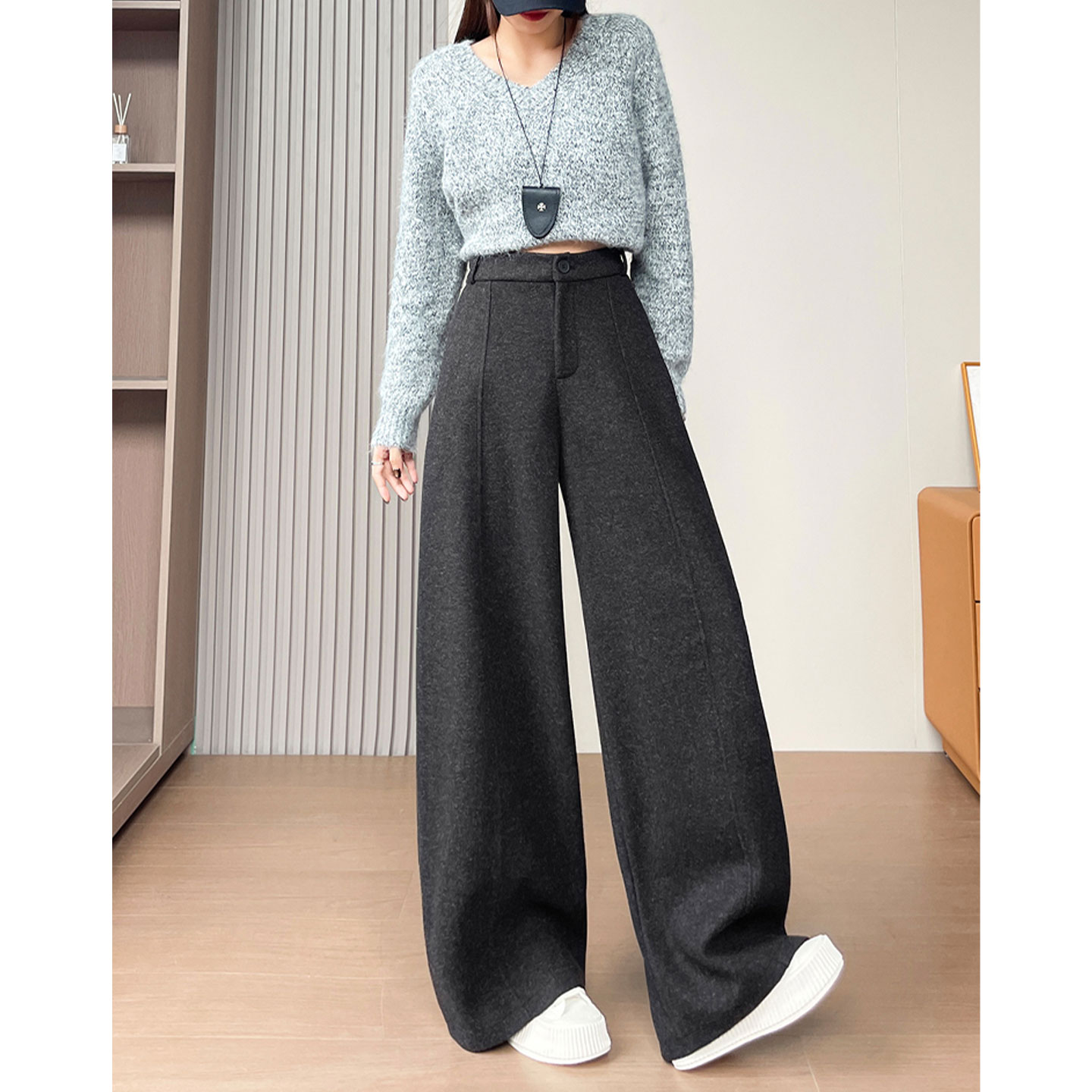 【赠运费险】弯刀加厚毛呢休闲裤