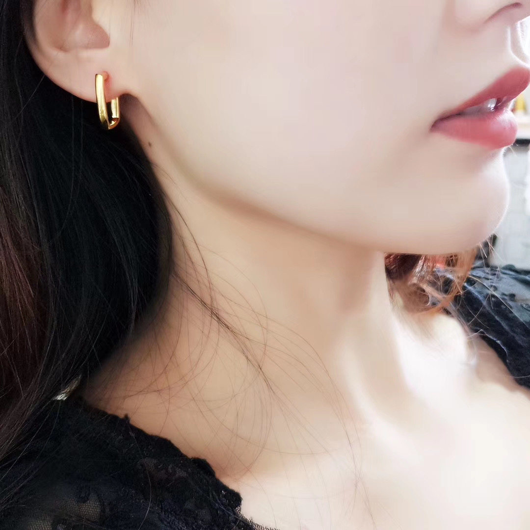 单只足金5G黄金几何光面耳环女简约时尚耳圈耳扣艺术长方形耳钉,黄金,耳饰,淘宝优惠券,粉丝福利购,淘宝优惠卷
