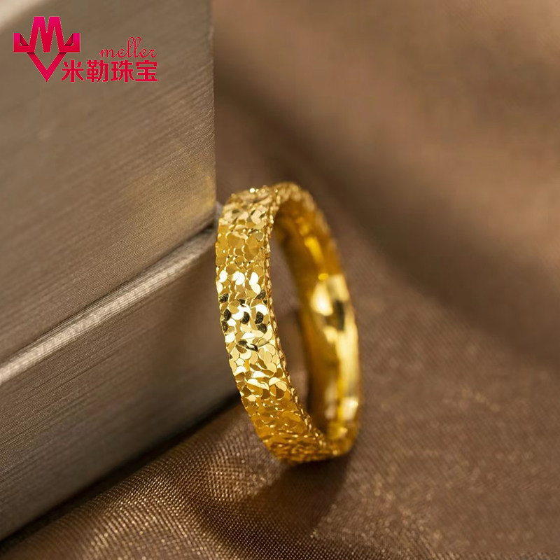 黄金爆闪素圈碎碎冰碎碎冰戒指 5G足金999正圆细圈线戒指环男女款,黄金,手饰,淘宝优惠券,粉丝福利购,淘宝优惠卷