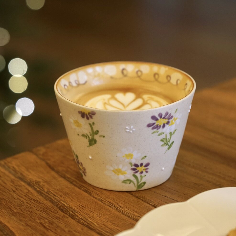 花间树里。景德镇手绘手作釉下彩咖啡杯