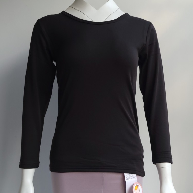 外贸日单单面绒圆领女长袖打底家居秋衣九分袖T恤,女士内衣/男士内衣/家居服,保暖上装,淘宝优惠券,粉丝福利购,淘宝优惠卷