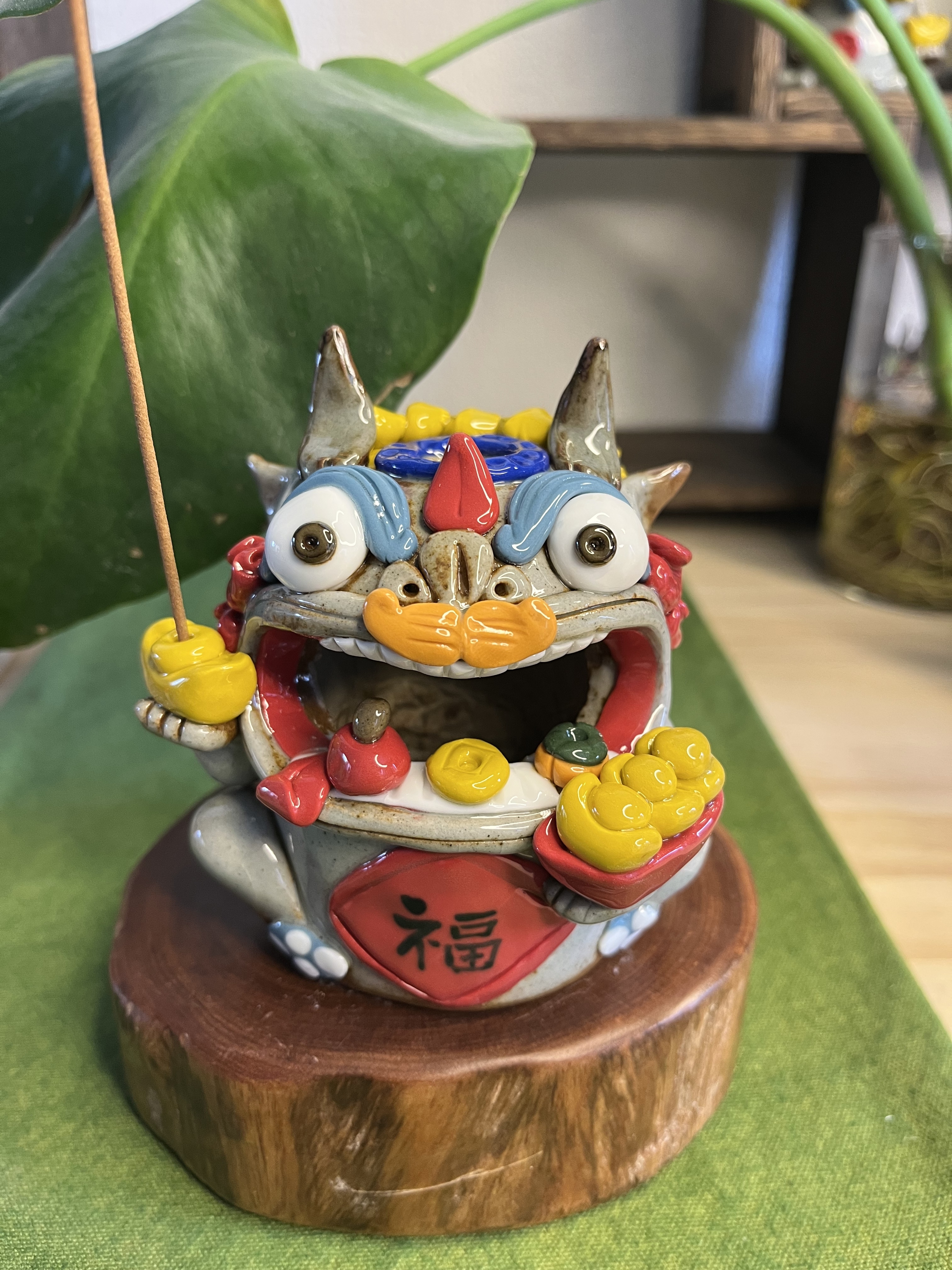 辰雪纯手工手捏陶瓷貔貅茶宠香炉摆件线香倒流香插创意茶空间礼品