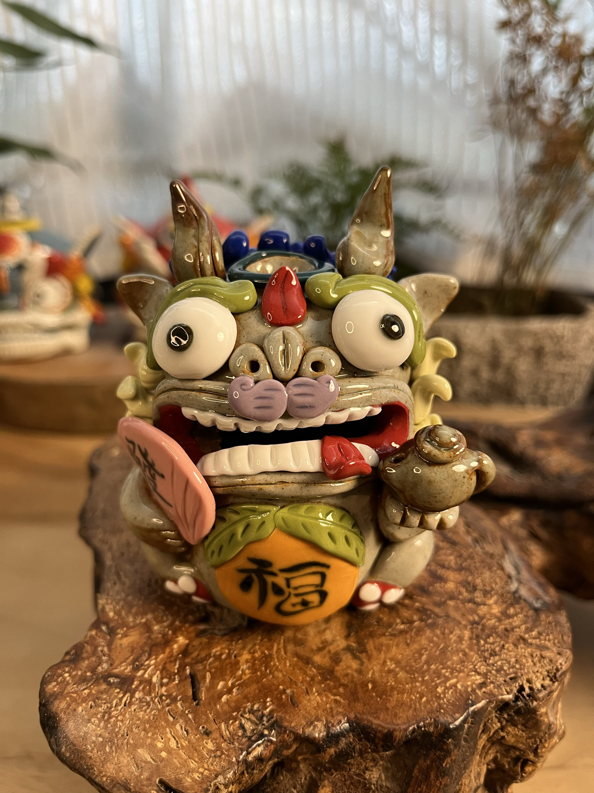 辰雪景德镇纯手工陶瓷貔貅茶宠香炉摆件线香倒流香插开业创意礼品