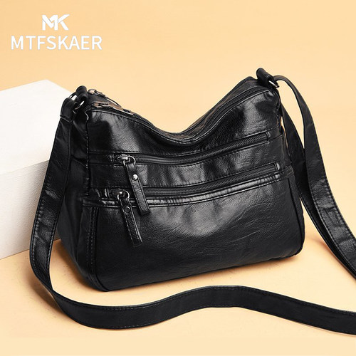 香港MTFSKAER双层主袋真皮妈妈包