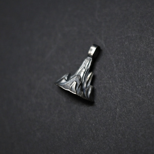 不周山 无序状态原创设计S925纯银手工银饰品做旧风吊坠项链国风