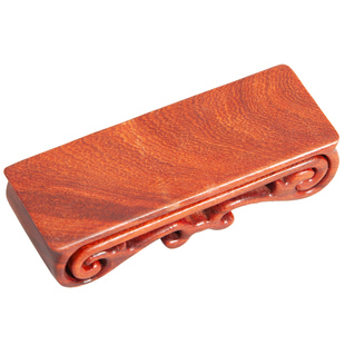 红檀木实木书卷底座卷书几茶道茶具茶杯小玉石头物件桌面摆件底座