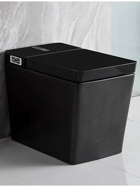 一体智能黑釉马桶座便器金盖坐便全方型知能厕具遥控除臭加热2062