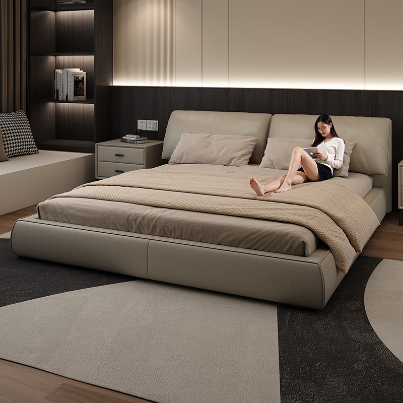 佐慕意式极简黑色高端大气主卧床