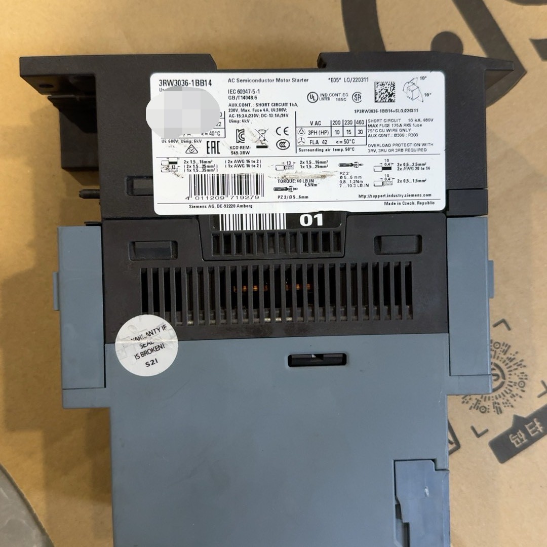 西门子软启动器 3RW3036-1BB14全新原装拍前请询价