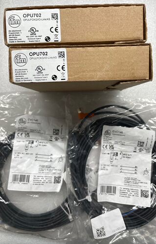 易福门槽型光电传感器型号OPU702配套电缆EVC146全新原装拍前请询
