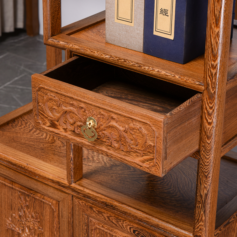 红木家具全鸡翅木展示架博古架中式实木玄关隔断古董架客厅多宝阁