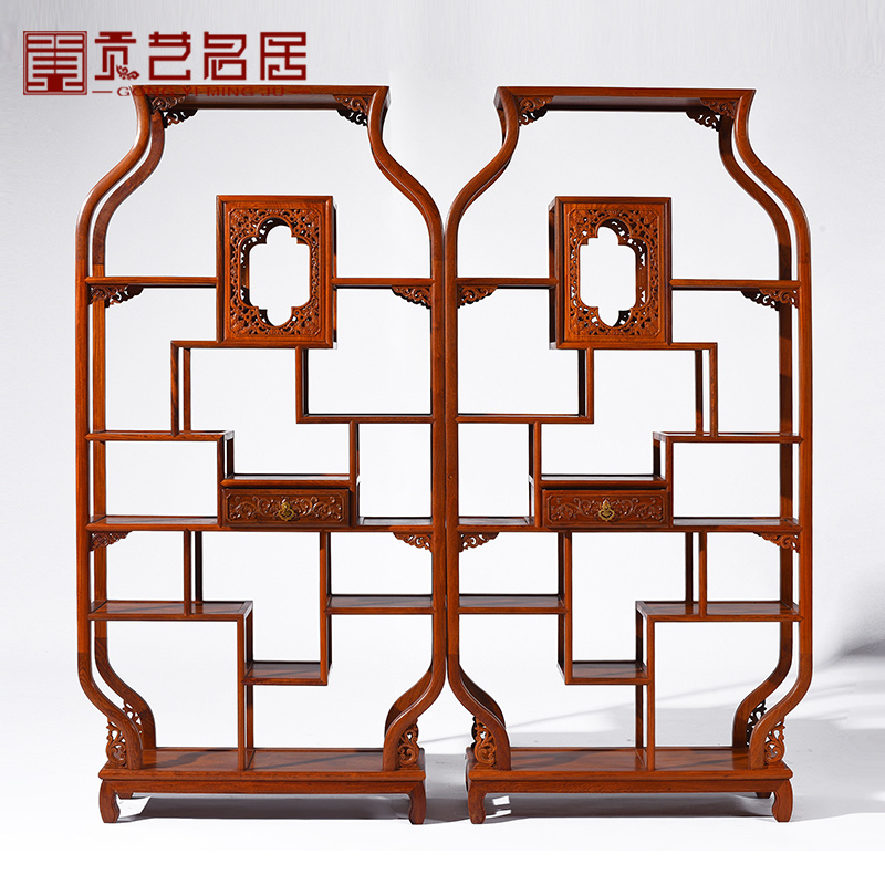 缅甸花梨木中式博古架
