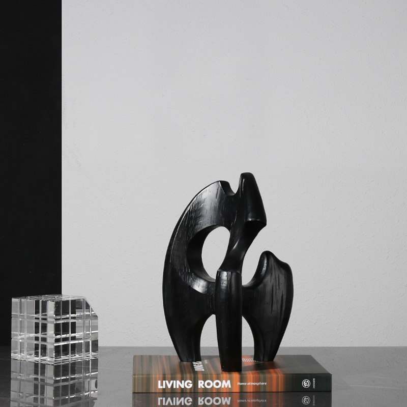黑白极简火焰造型艺术摆件家居创意软装饰品样板房间客厅酒柜摆设