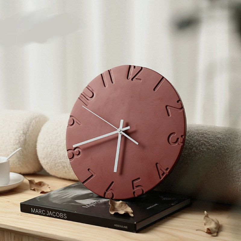 现代极简几何圆盘挂墙时钟摆件售楼处样板间卧室客厅玄关酒柜装饰