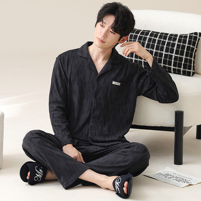 德绒加绒加厚男冬睡衣套装