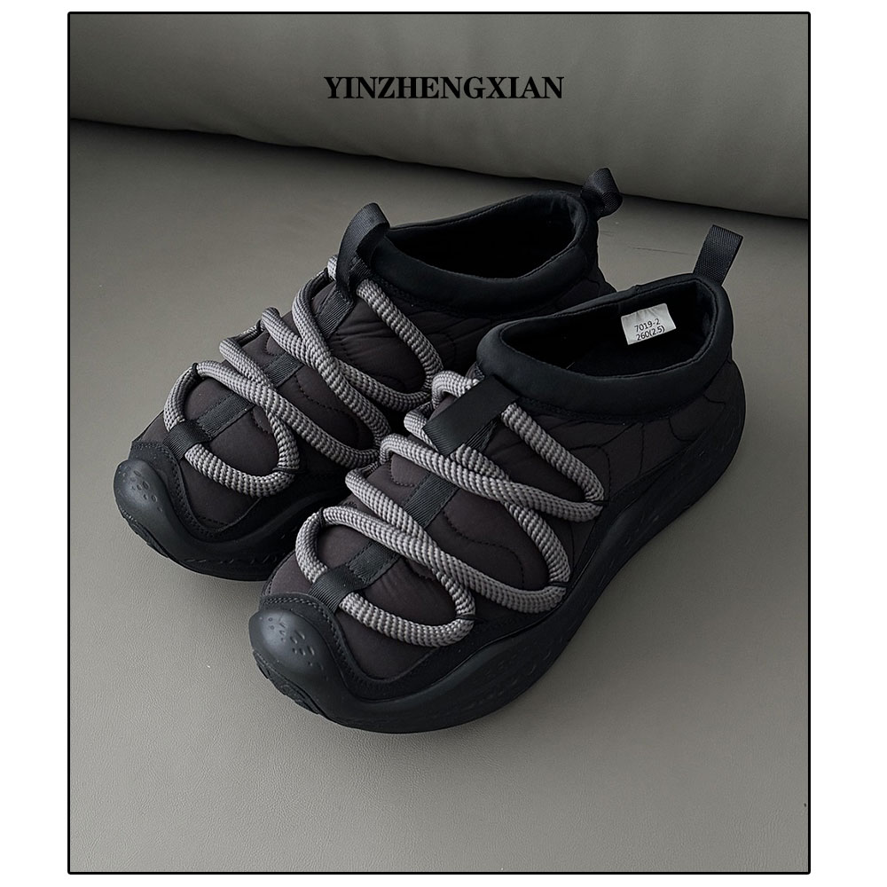 尹政贤 毛毛虫穆勒加绒秋冬棉拖减震户外耐磨低帮休闲鞋男女通用