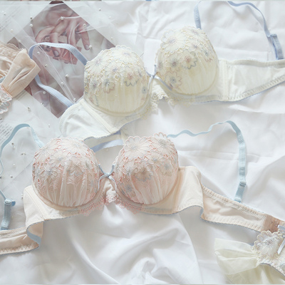 促销可爱风少女学生刺绣文胸套装