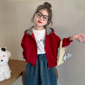 卫衣春装 儿童洋气红色超好看连帽薄款 外套女宝宝2026新款 女童春季