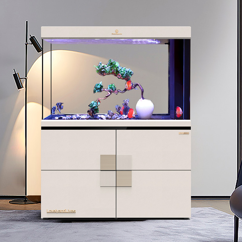 可丽爱鱼缸M5魔方新款智能中小型客厅生态超白玻璃屏风底滤水族箱