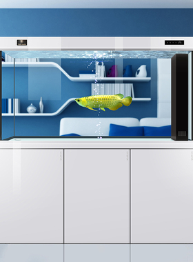 可丽爱超白鱼缸2024新款智能中小型客厅屏风底滤CD生态玻璃水族箱