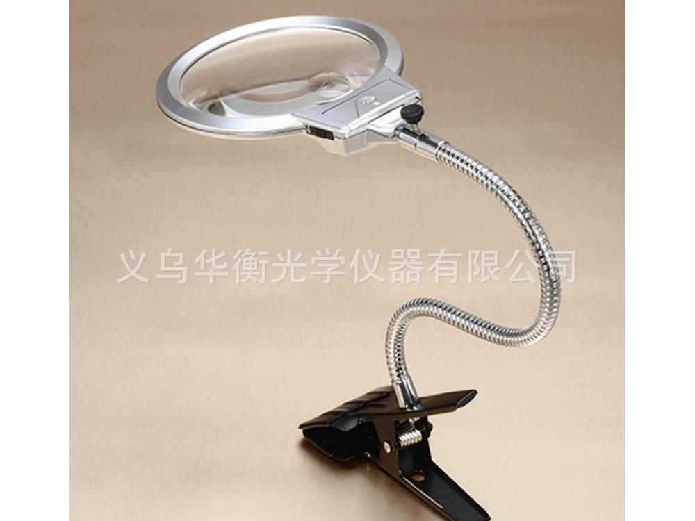 15120-C金属夹式软管130mm亚克力大镜面阅读维修带LED灯放大镜