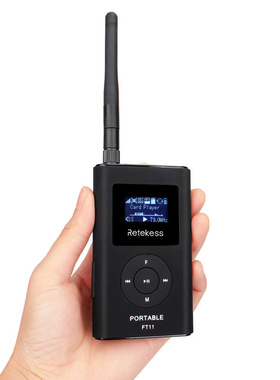 Retekess便携式FM无线发射器广播调频3.5mmAUX输入