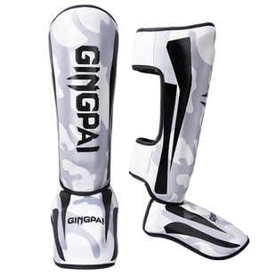 搏击护腿泰拳散打格斗训练儿童成人拳击护腿连脚背套跆拳道护腿板